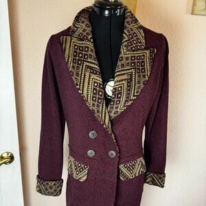 SharKar Blue Shark Clothes Womenswear Jacket Small Slim Fit Aztec South American